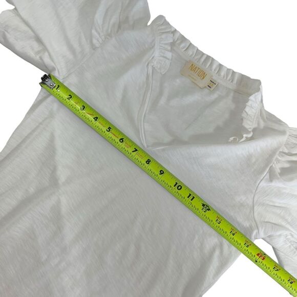 Nation LTD Tierra Flirty Flutter Sleeve Tee in White - Picture 9 of 12